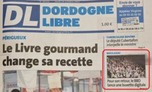 Article de la Dordogne Libre pour le lancement de Coco'Sit&Eat