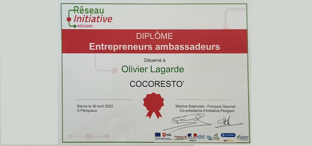 diplôme entrepreneurs ambassadeurs du réseau initiative Périgord